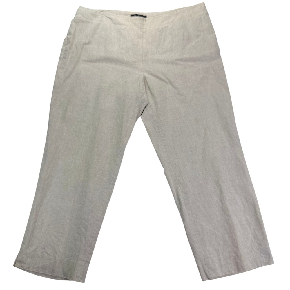 Talbots Petites Classic Linen Beige Straight Leg Pants Minimalist Womens 16P‎